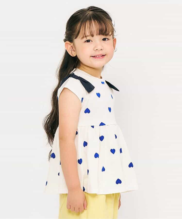 Japanese children's clothing apres les cours contact cool shoulder bow ruffle top 80-140cm girls summer TOPS