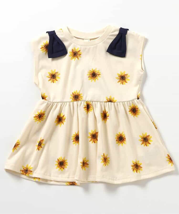 Japanese children's clothing apres les cours contact cool shoulder bow ruffle top 80-140cm girls summer TOPS