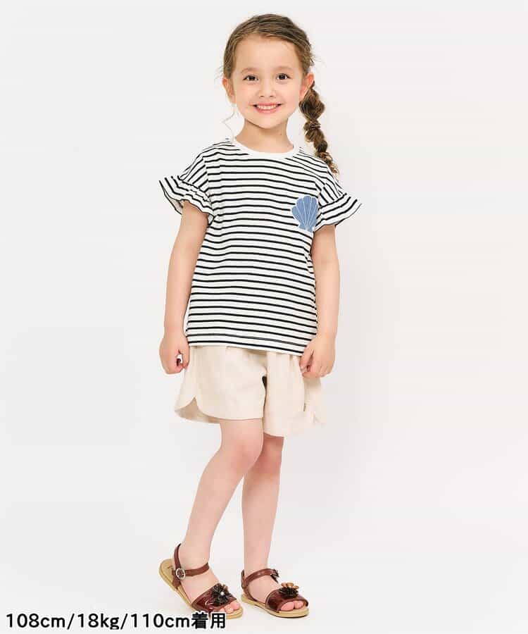 Japanese children's clothing apres les cours lace sleeves printed top 80-140cm girls summer TOPS