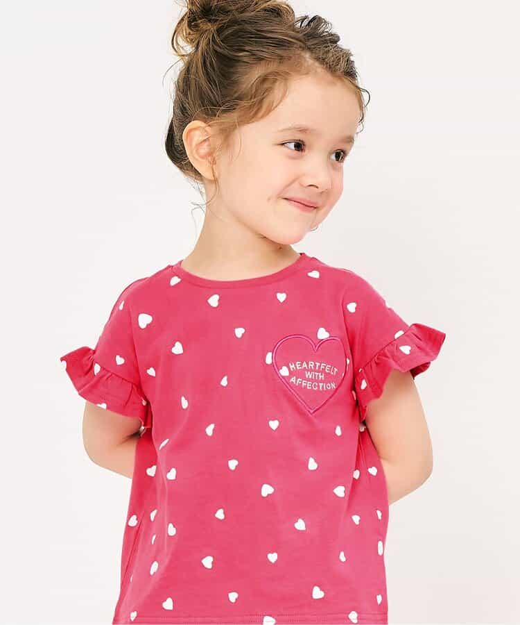 Japanese children's clothing apres les cours lace sleeves printed top 80-140cm girls summer TOPS