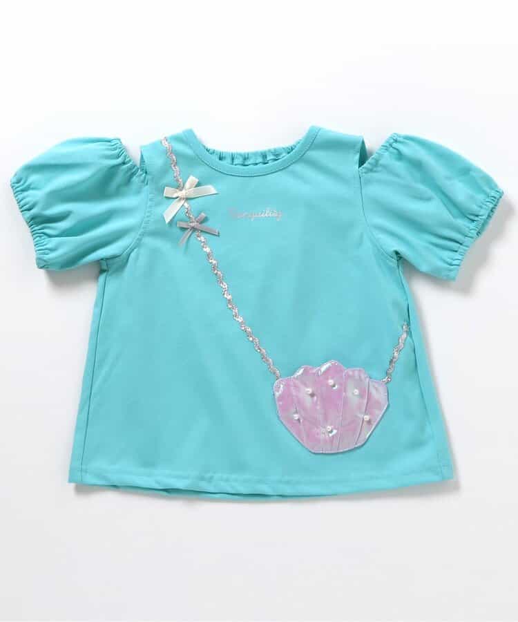 Japanese children's clothing apres les cours Shellmotif contact cool shell pocket top 80-140cm girls summer TOPS