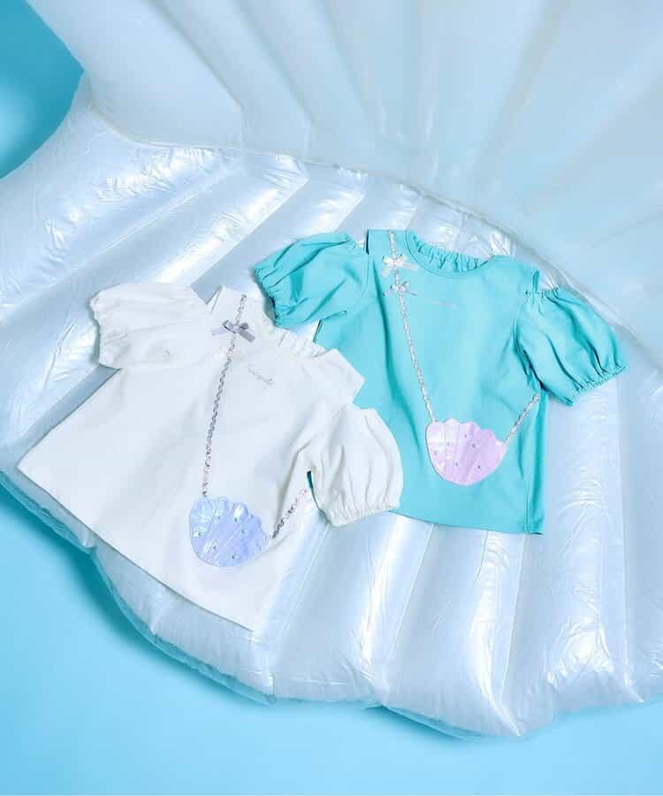 Japanese children's clothing apres les cours Shellmotif contact cool shell pocket top 80-140cm girls summer TOPS