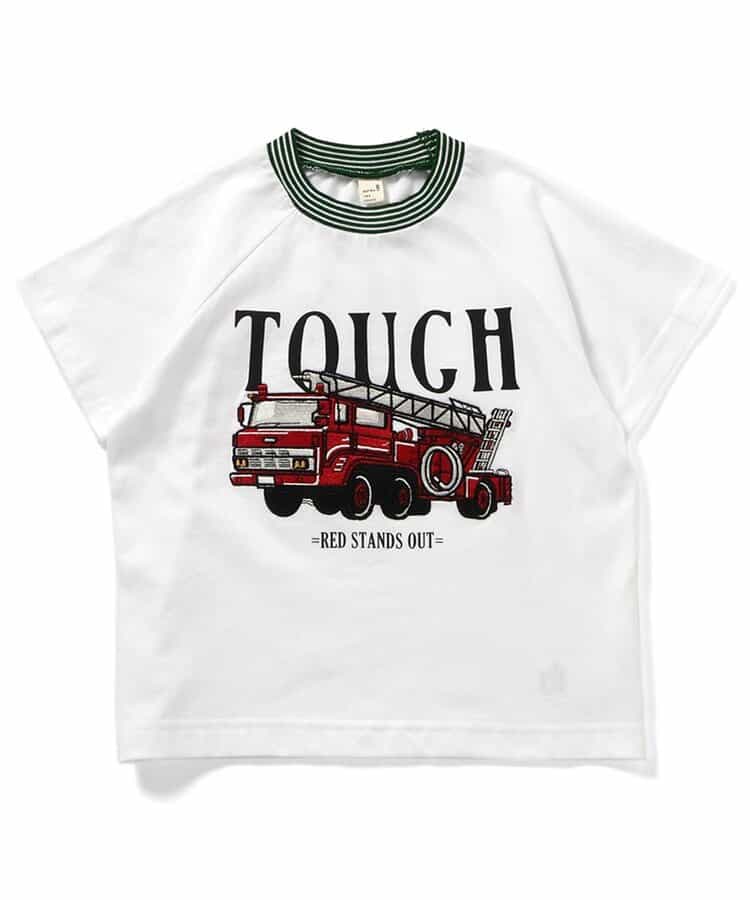 日本童裝 apres les cours 恐龍與消防車圖案刺繡上衣 80-130cm 男童款 夏季 TOPS