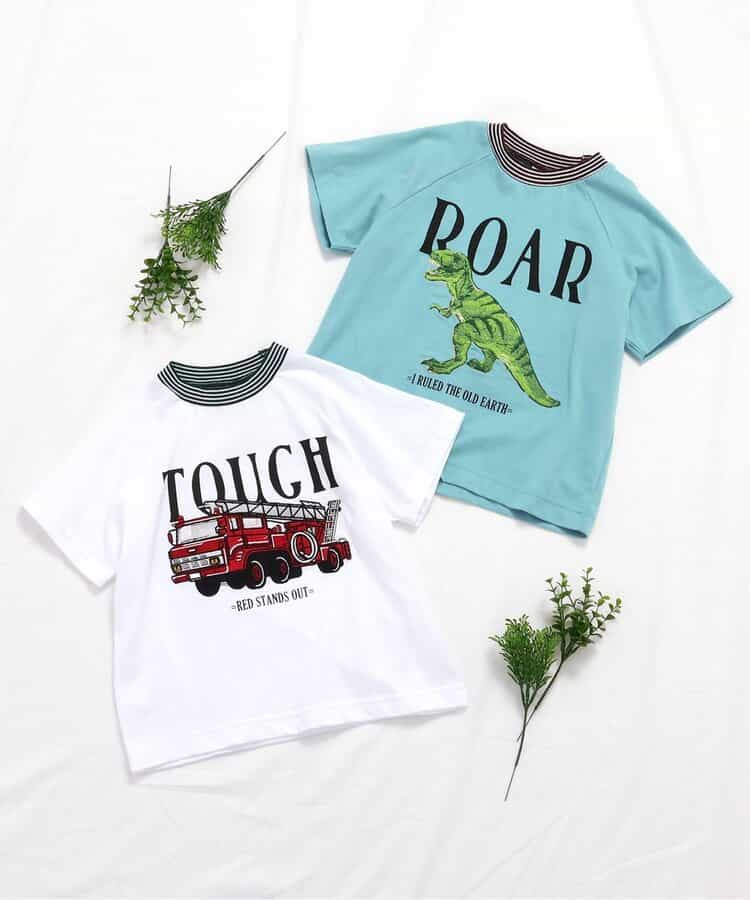 日本童裝 apres les cours 恐龍與消防車圖案刺繡上衣 80-130cm 男童款 夏季 TOPS