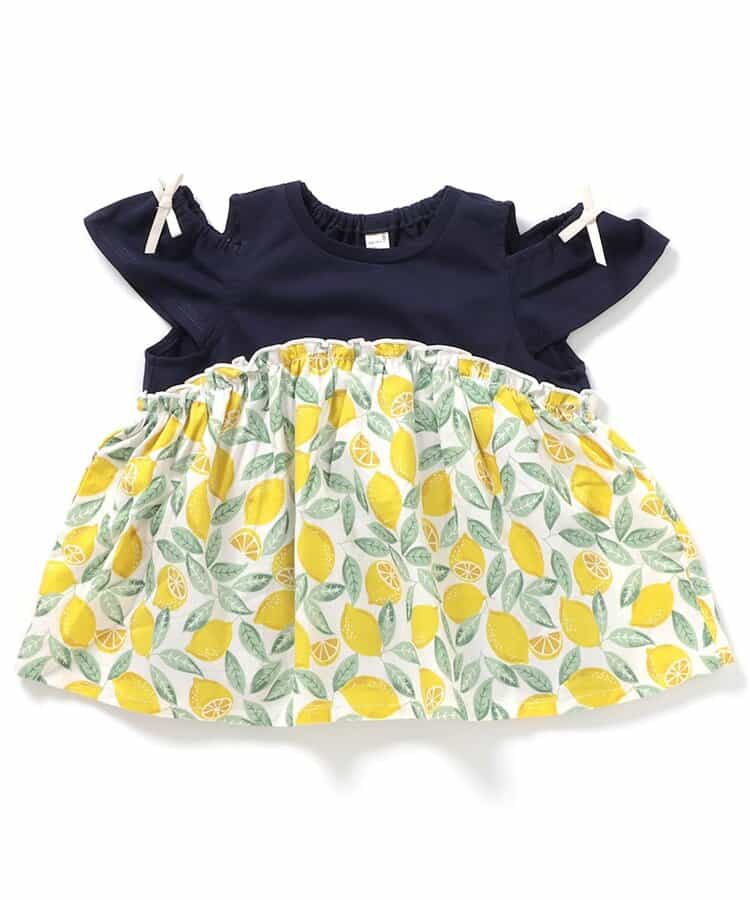 Japanese children's clothing apres les cours contact cool water absorption quick-drying off-the-shoulder patchwork top 80-140cm girls summer TOPS