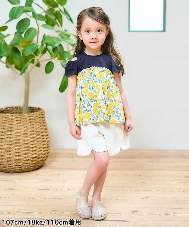 Japanese children's clothing apres les cours contact cool water absorption quick-drying off-the-shoulder patchwork top 80-140cm girls summer TOPS