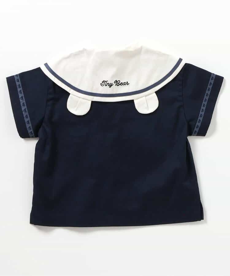 Japanese children's clothing apres les cours × tiny bear sailor-style shirt 80-120cm boys' summer TOPS