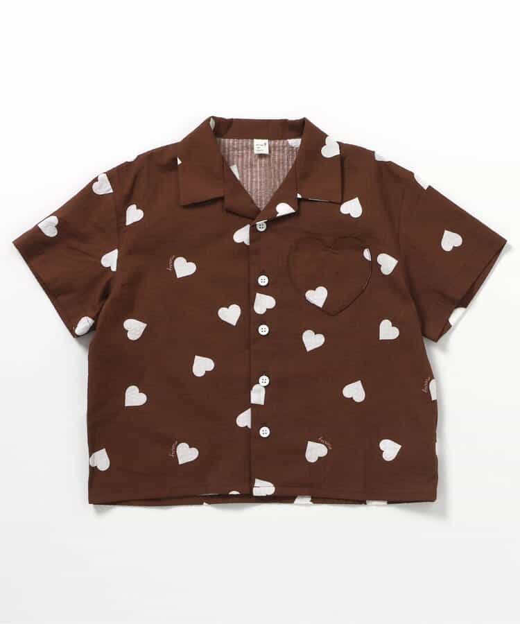 Japanese children's clothing apres les cours casual heart-shaped pocket shirt 80-130cm boys/girls summer TOPS