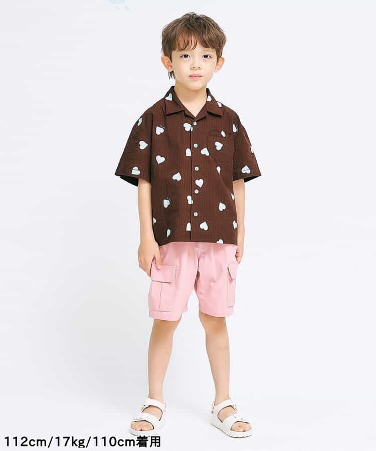 Japanese children's clothing apres les cours casual heart-shaped pocket shirt 80-130cm boys/girls summer TOPS