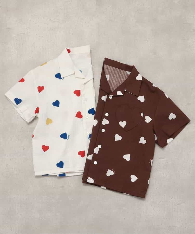 Japanese children's clothing apres les cours casual heart-shaped pocket shirt 80-130cm boys/girls summer TOPS