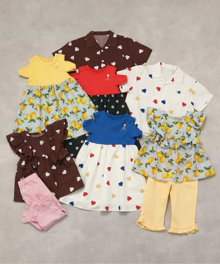 Japanese children's clothing apres les cours casual heart-shaped pocket shirt 80-130cm boys/girls summer TOPS