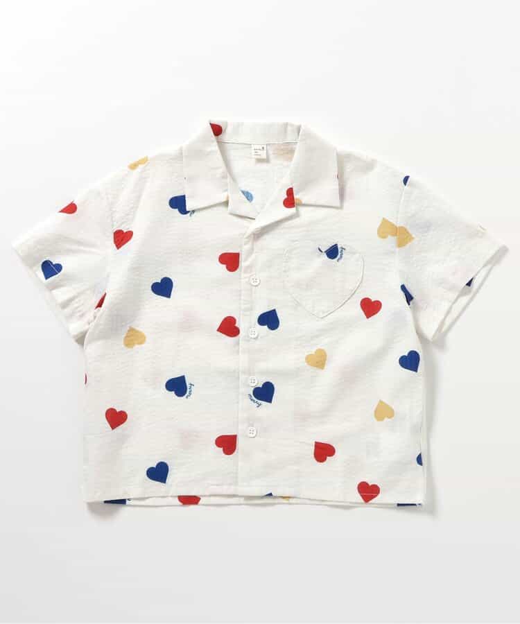 Japanese children's clothing apres les cours casual heart-shaped pocket shirt 80-130cm boys/girls summer TOPS