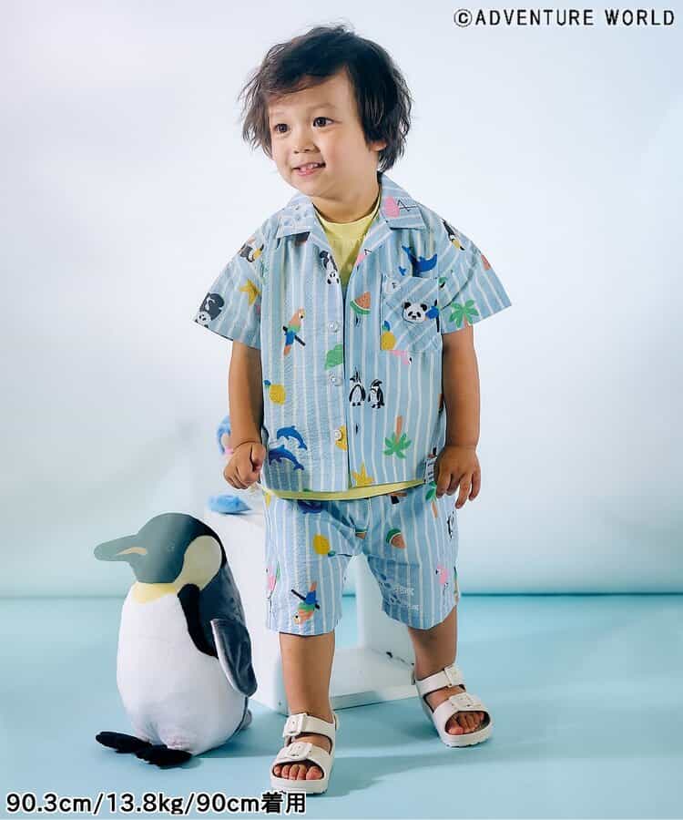 Japanese children's clothing apres les cours x Adventure World parent-child shirt 80-130cm boys/girls summer TOPS