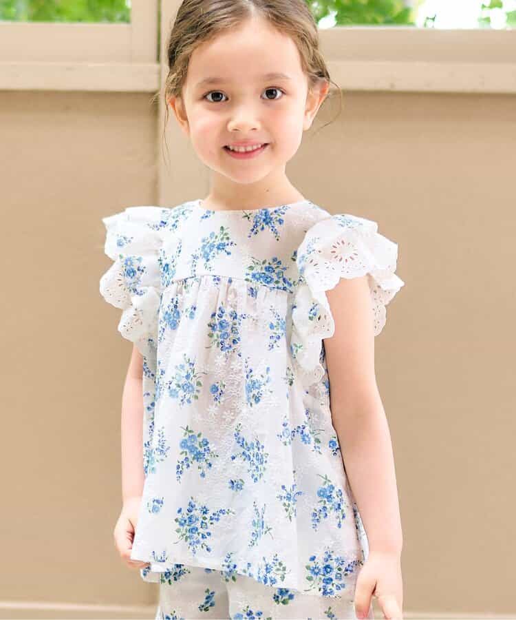 Japanese children's clothing apres les cours floral top 80-140cm girls summer TOPS