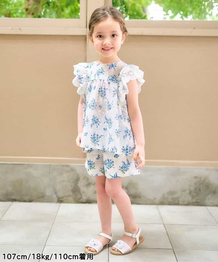 Japanese children's clothing apres les cours floral top 80-140cm girls summer TOPS