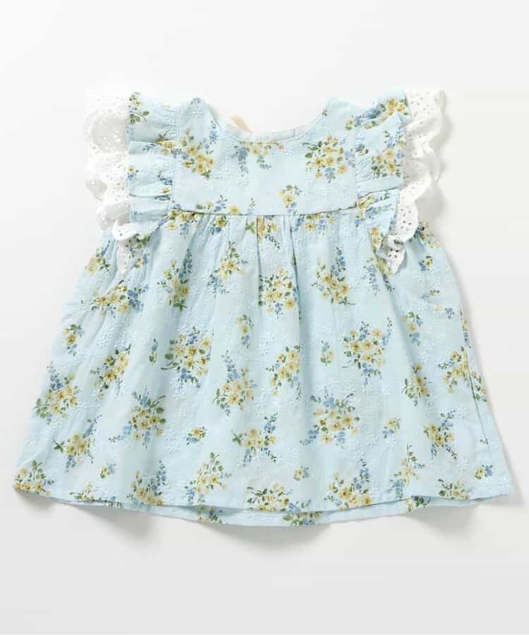 Japanese children's clothing apres les cours floral top 80-140cm girls summer TOPS