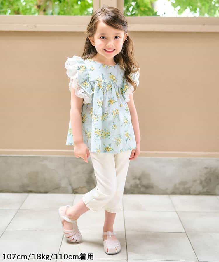 Japanese children's clothing apres les cours floral top 80-140cm girls summer TOPS