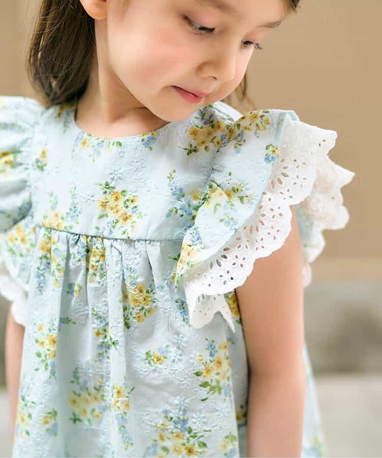 Japanese children's clothing apres les cours floral top 80-140cm girls summer TOPS
