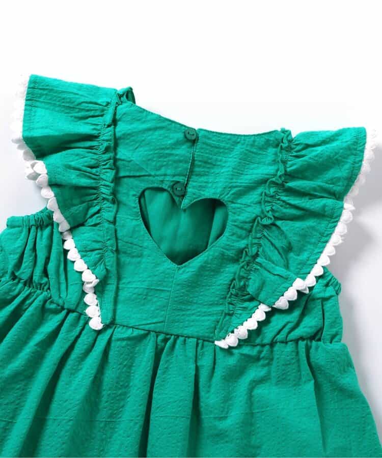 Japanese children's clothing apres les cours heart-shaped lace ruffle dress 80-140cm girls summer dresses