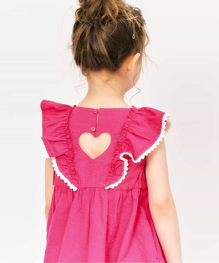 Japanese children's clothing apres les cours heart-shaped lace ruffle dress 80-140cm girls summer dresses