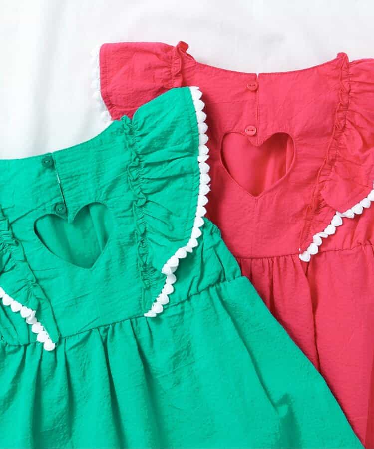 Japanese children's clothing apres les cours heart-shaped lace ruffle dress 80-140cm girls summer dresses