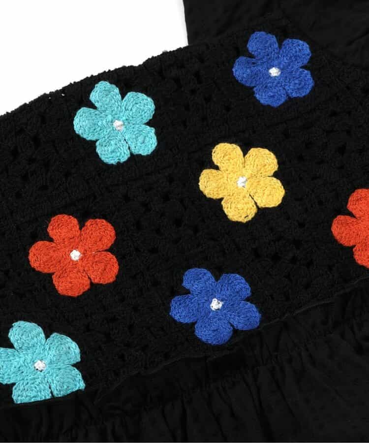 Japanese children's clothing apres les cours crochet heart and daisy embroidered dress 80-140cm girls summer dresses