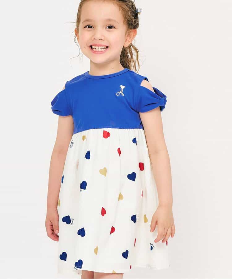 Japanese children's clothing apres les cours off-the-shoulder patchwork dress 80-140cm girls summer dresses