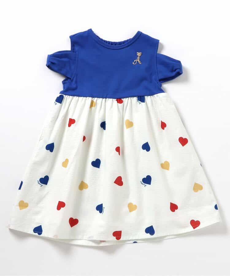 Japanese children's clothing apres les cours off-the-shoulder patchwork dress 80-140cm girls summer dresses