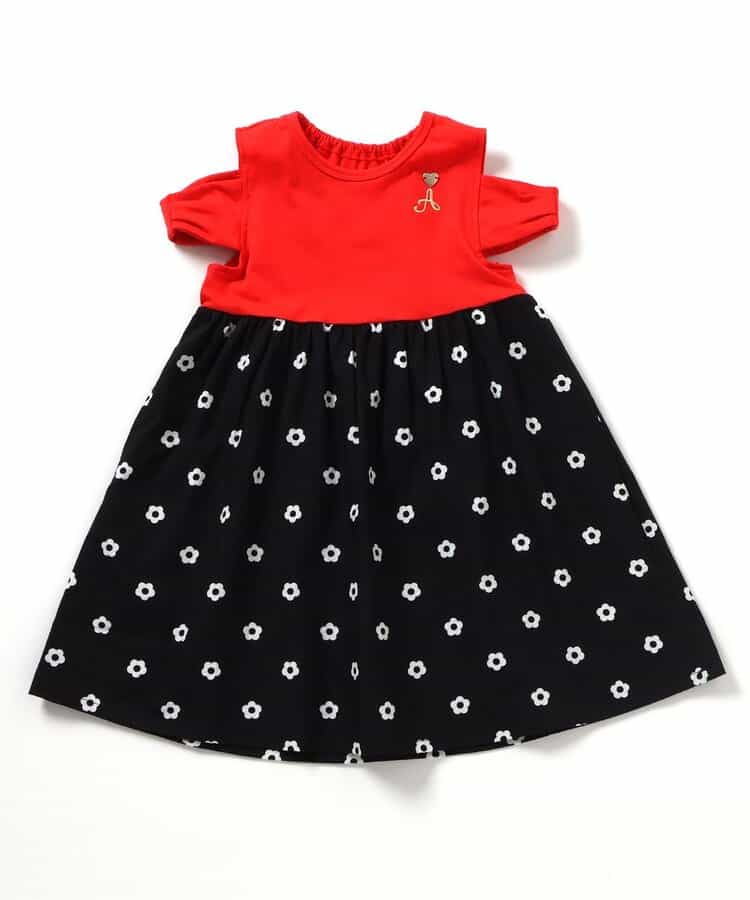 Japanese children's clothing apres les cours off-the-shoulder patchwork dress 80-140cm girls summer dresses