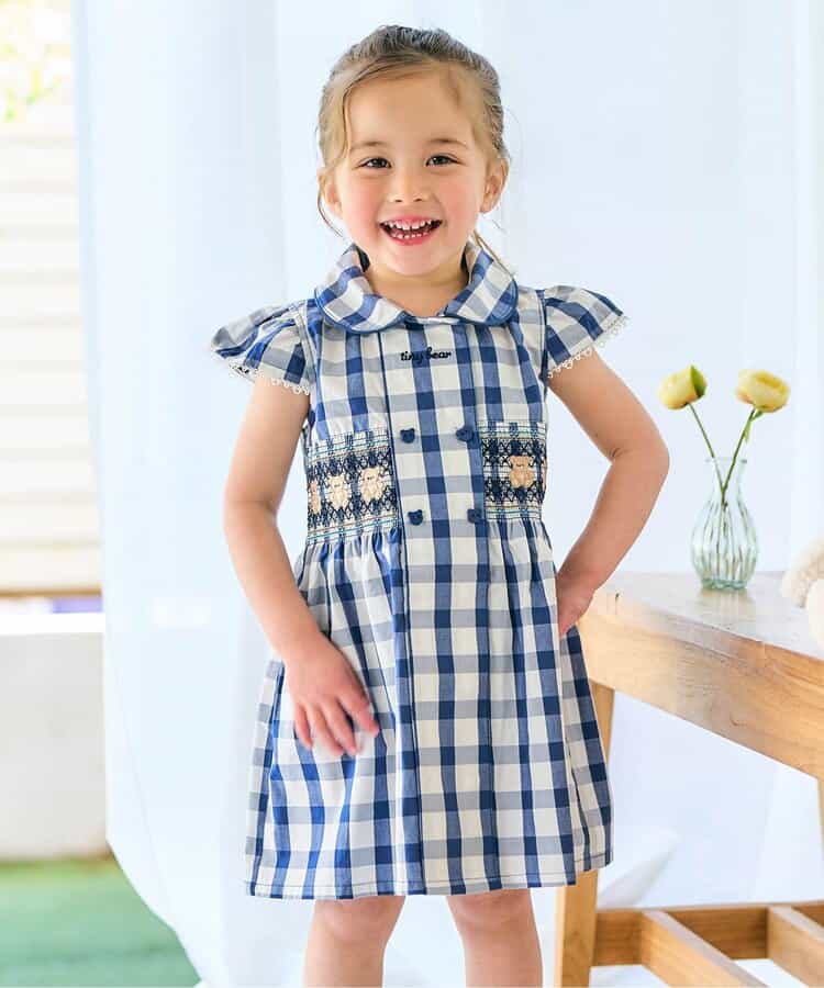 Japanese children's clothing apres les cours × tiny bear shirt dress 80-120cm girls summer dresses
