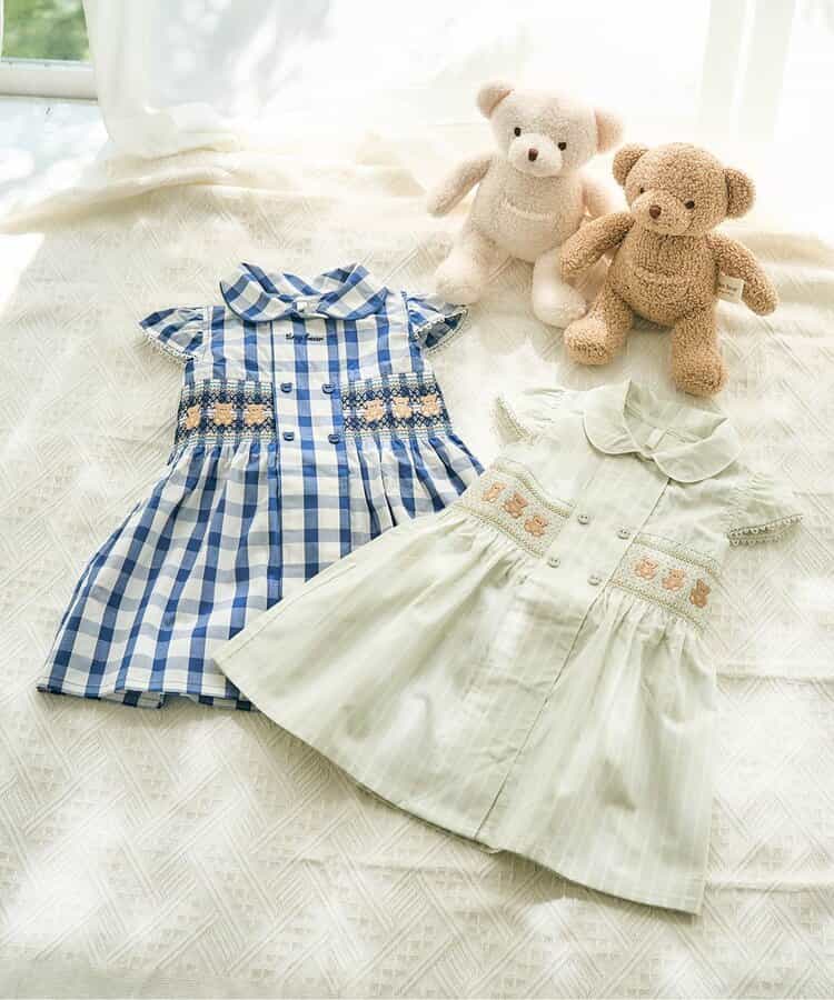 Japanese children's clothing apres les cours × tiny bear shirt dress 80-120cm girls summer dresses