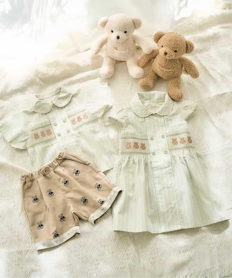Japanese children's clothing apres les cours × tiny bear shirt dress 80-120cm girls summer dresses