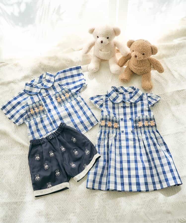 Japanese children's clothing apres les cours × tiny bear shirt dress 80-120cm girls summer dresses
