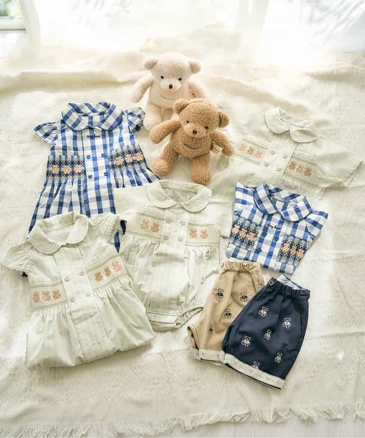 Japanese children's clothing apres les cours × tiny bear shirt dress 80-120cm girls summer dresses