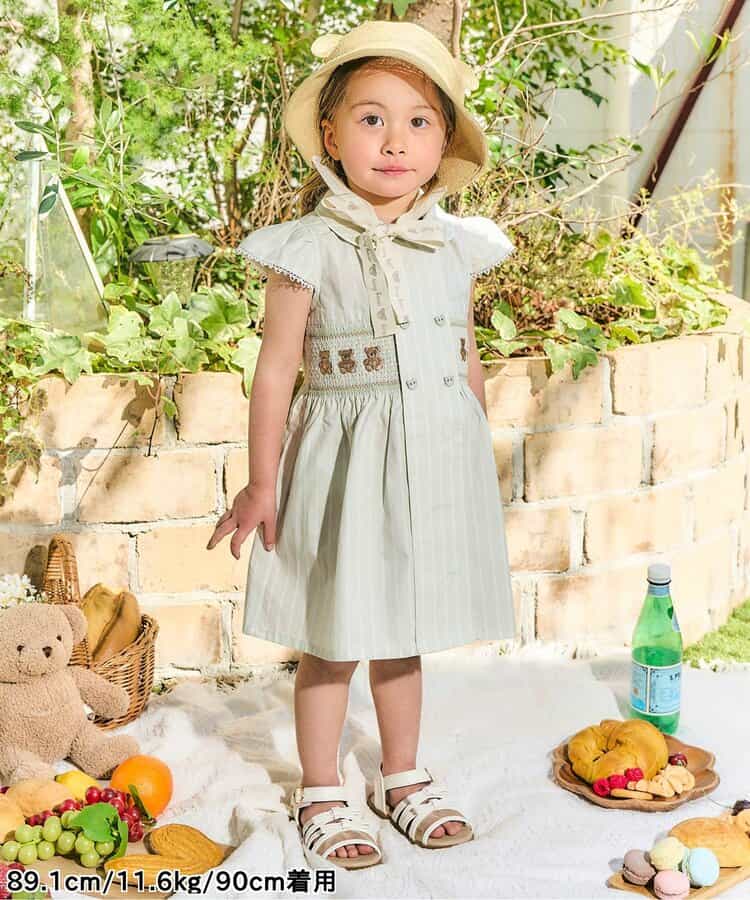 Japanese children's clothing apres les cours × tiny bear shirt dress 80-120cm girls summer dresses