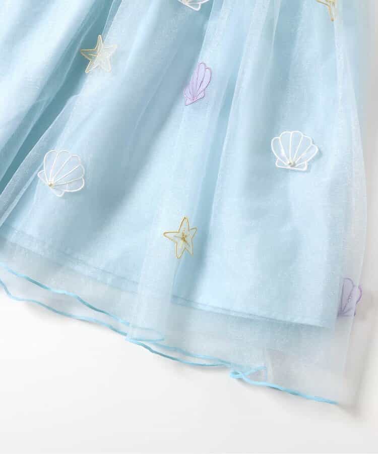 Japanese children's clothing apres les cours Shellmotif shell star mesh dress 80-140cm girls summer dresses