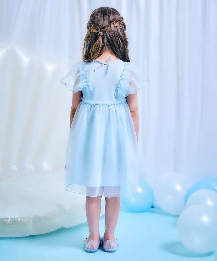 Japanese children's clothing apres les cours Shellmotif shell star mesh dress 80-140cm girls summer dresses