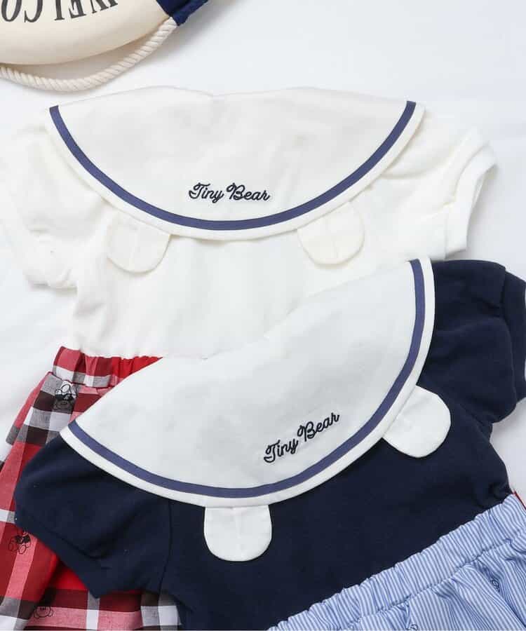 Japanese children's clothing apres les cours × tiny bear sailor style dress 80-120cm girls summer dresses