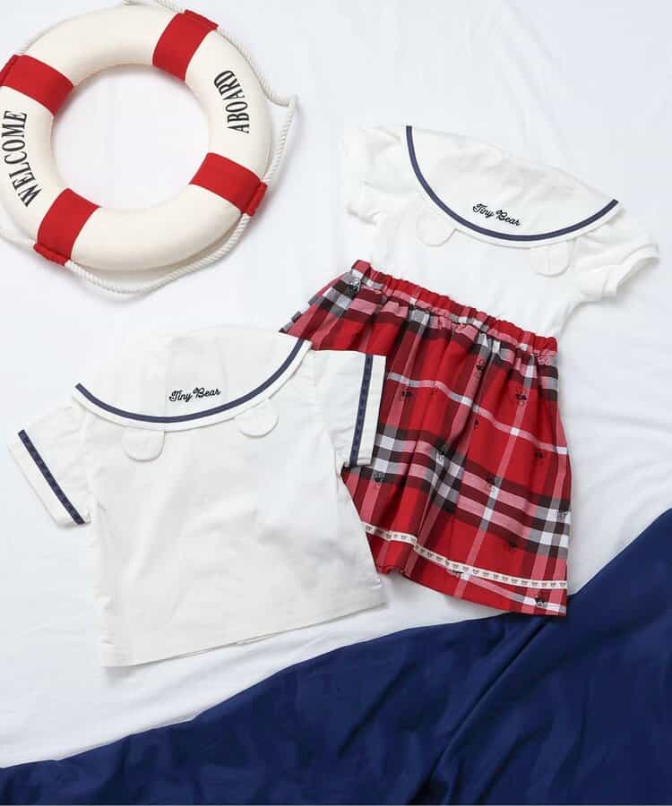 Japanese children's clothing apres les cours × tiny bear sailor-style shirt 80-120cm boys' summer TOPS