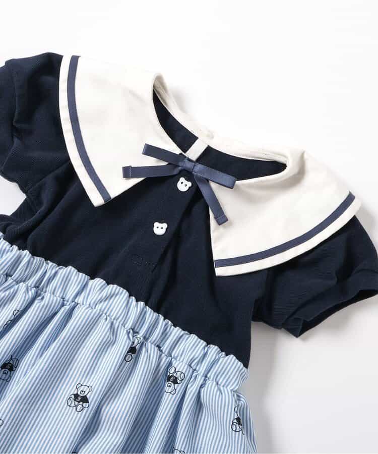 Japanese children's clothing apres les cours × tiny bear sailor style dress 80-120cm girls summer dresses
