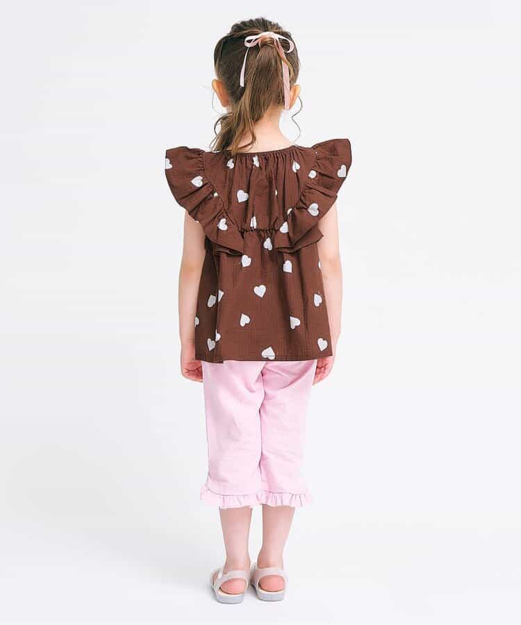 Japanese children's clothing apres les cours heart and lemon pattern ruffle two-piece set 80-140cm girls summer TOPS PANTS