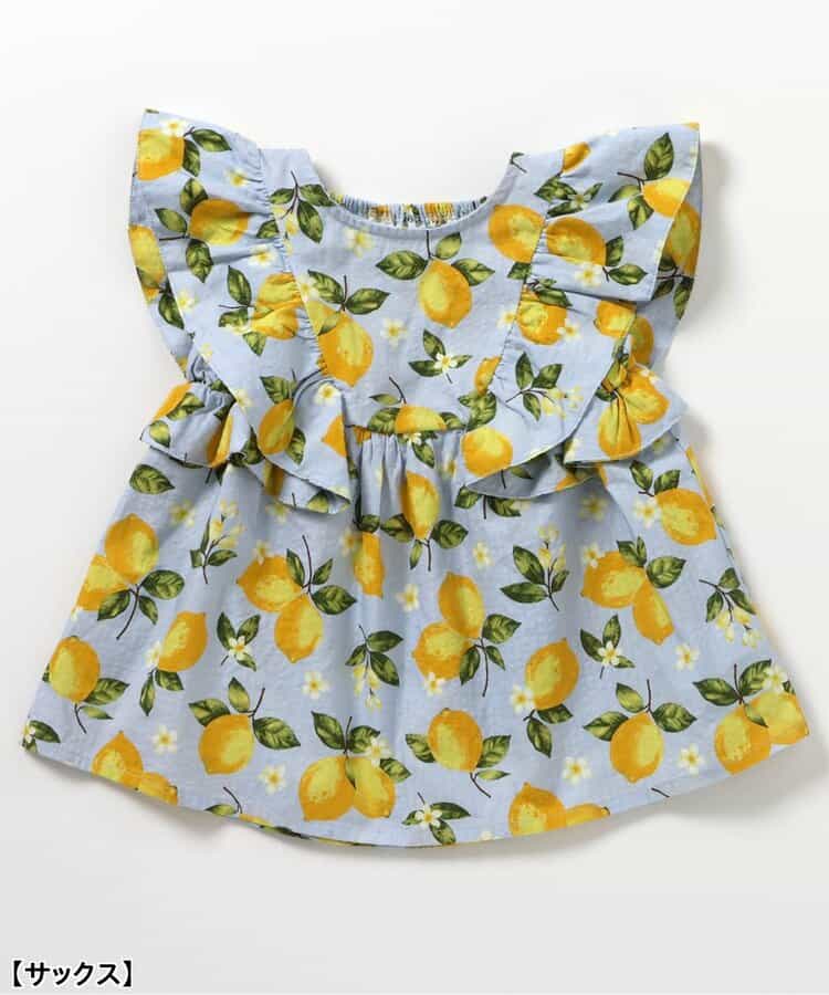 Japanese children's clothing apres les cours heart and lemon pattern ruffle two-piece set 80-140cm girls summer TOPS PANTS