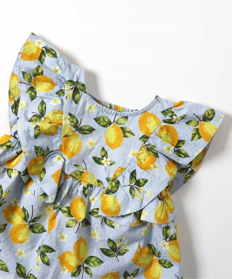 Japanese children's clothing apres les cours heart and lemon pattern ruffle two-piece set 80-140cm girls summer TOPS PANTS