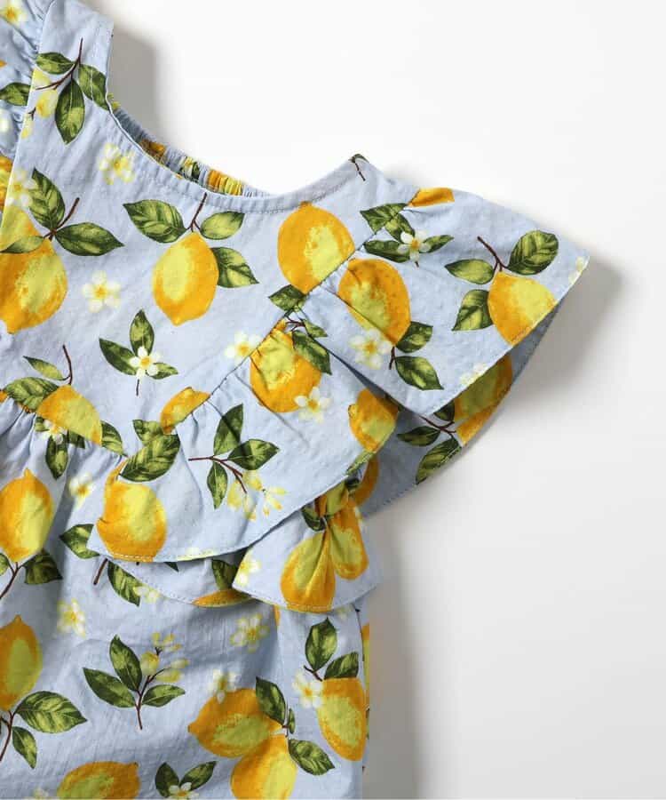 Japanese children's clothing apres les cours heart and lemon pattern ruffle two-piece set 80-140cm girls summer TOPS PANTS