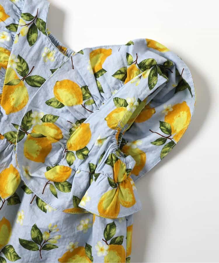 Japanese children's clothing apres les cours heart and lemon pattern ruffle two-piece set 80-140cm girls summer TOPS PANTS