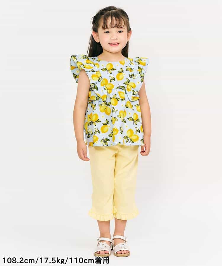 Japanese children's clothing apres les cours heart and lemon pattern ruffle two-piece set 80-140cm girls summer TOPS PANTS
