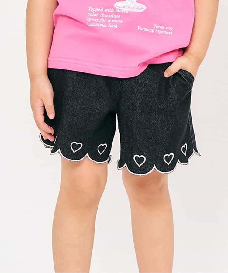 日本童裝 apres les cours 扇貝形下擺刺繡短褲 80-140cm 女童款 秋季 PANTS