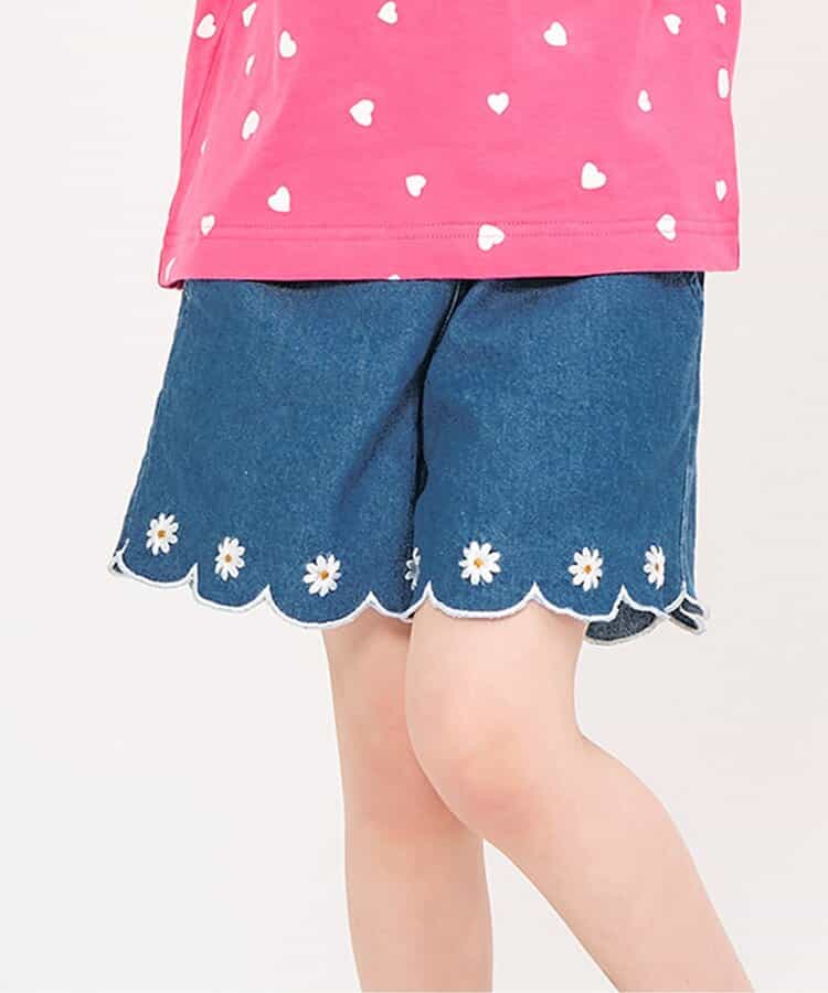 日本童裝 apres les cours 扇貝形下擺刺繡短褲 80-140cm 女童款 秋季 PANTS
