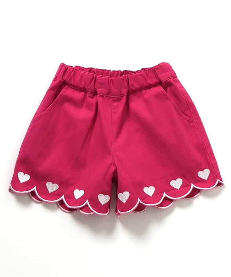 日本童裝 apres les cours 扇貝形下擺刺繡短褲 80-140cm 女童款 秋季 PANTS