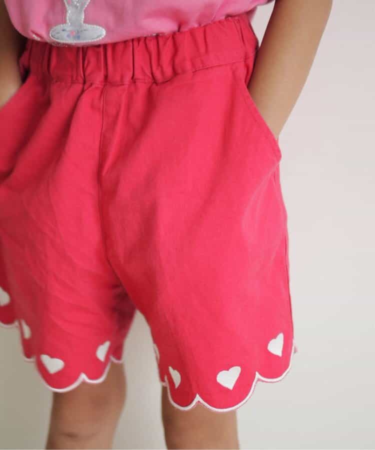 日本童裝 apres les cours 扇貝形下擺刺繡短褲 80-140cm 女童款 秋季 PANTS